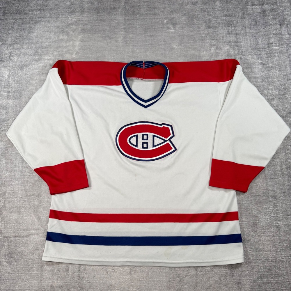 Montreal Canadiens Jersey Mens Large White Vintage 90s CCM NHL Hockey Habs